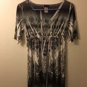 black and white knee high dress